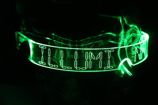 STEALTH DISPLAY Clear **choose your led colour*** Customisable!  The original Illuminated Cyberpunk Cyber goth visor