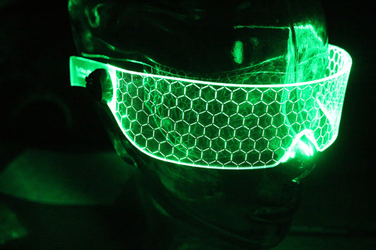 V1 COMPOUND Clear **choose your LED colour** The original Illuminated Cyberpunk Cyber goth visor