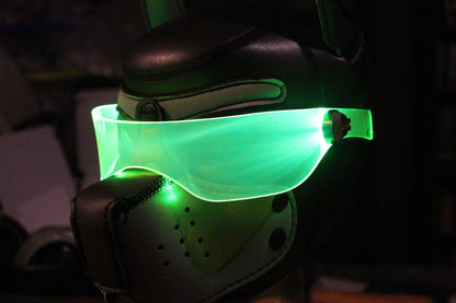 Pup hood Visor Neon Green The original Illuminated Cyberpunk Cyber goth visor puphood