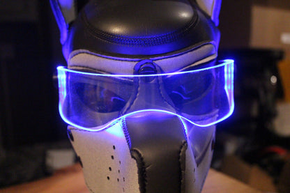 Pup hood Visor Clear **choose your LED colour** The original Illuminated Cyberpunk Cyber goth visor puphood