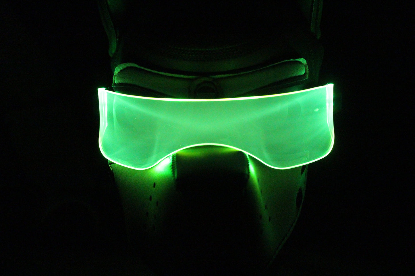 Pup hood Visor Neon Green The original Illuminated Cyberpunk Cyber goth visor puphood