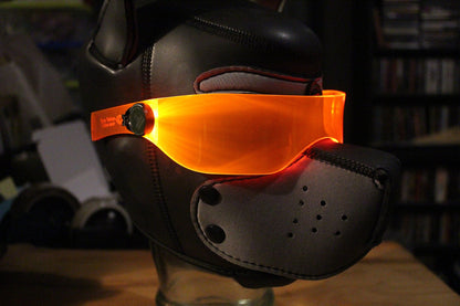 Pup hood Visor Neon Orange The original Illuminated Cyberpunk Cyber goth visor puphood