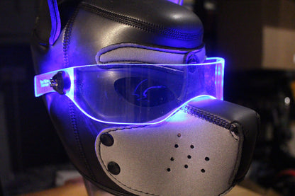 Pup hood Visor Clear **choose your LED colour** The original Illuminated Cyberpunk Cyber goth visor puphood