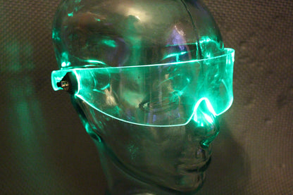 Cyber Villain Visor Clear **choose your LED colour** The original Illuminated Cyberpunk Cyber goth visor