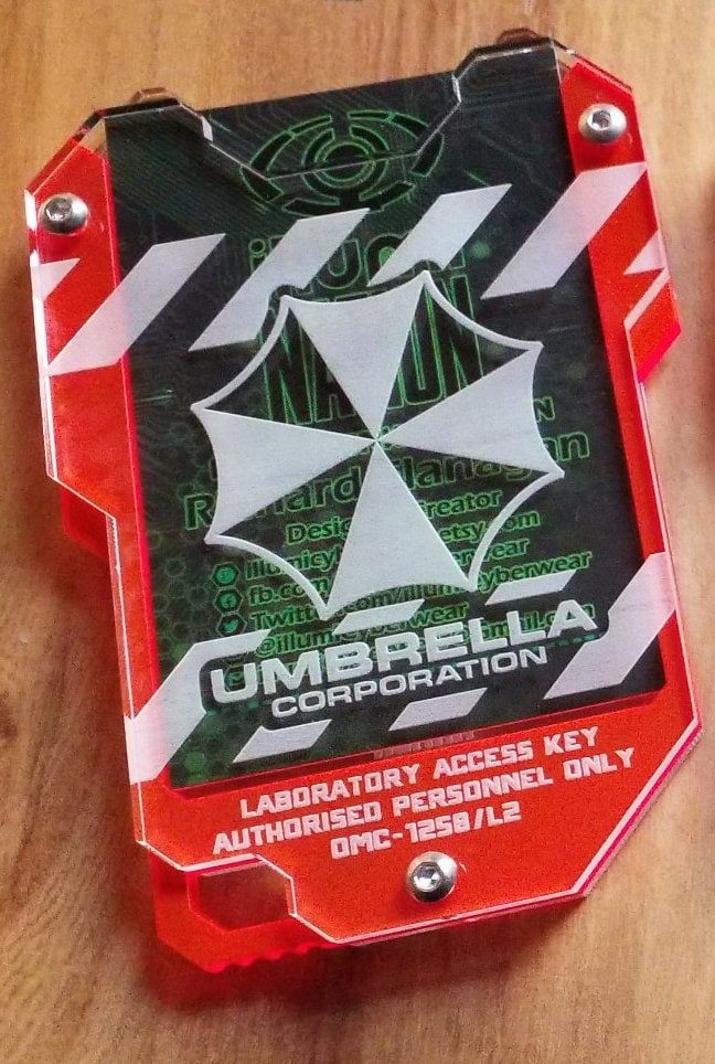 Umbrella Corp Cyberpunk keycard style card ID holder