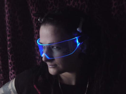 The Original Cyberpunk Illuminated Cyber goth visor Neon Blue