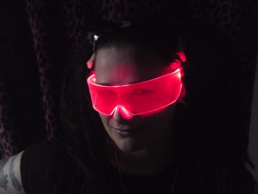 The Original Illuminated Cyberpunk Cyber goth visor Neon Red