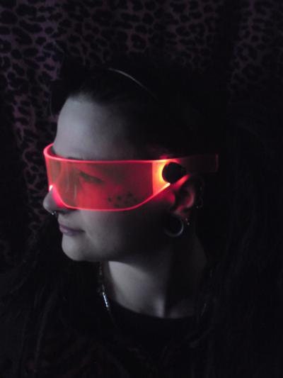 The Original Illuminated Cyberpunk Cyber goth visor Neon Orange