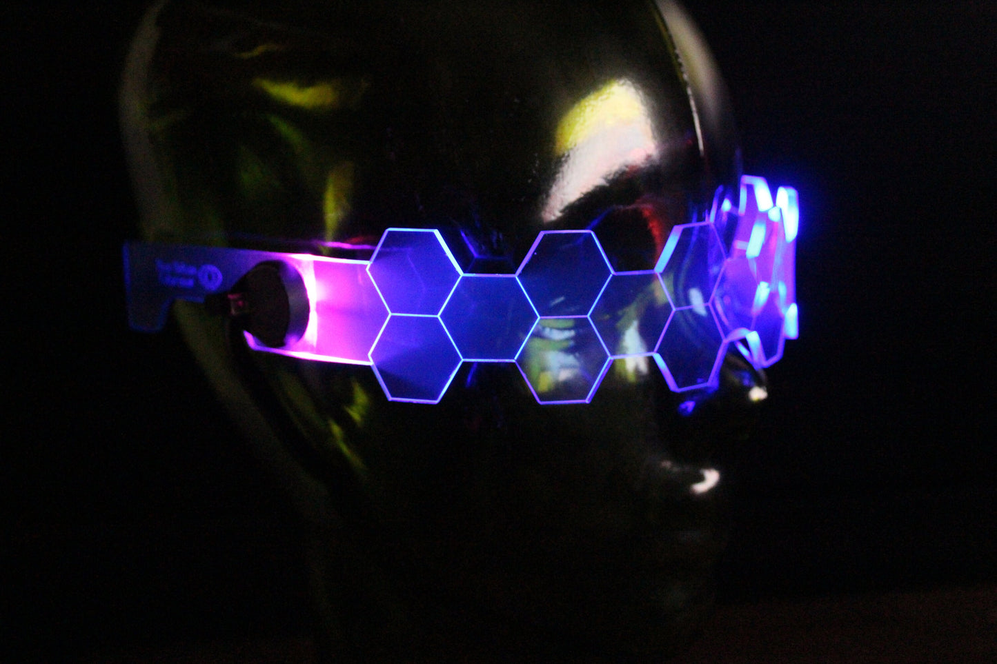 Hive Shield Slim vaporwave Neon Blue/pink The original Illuminated Cyberpunk Cyber goth visor