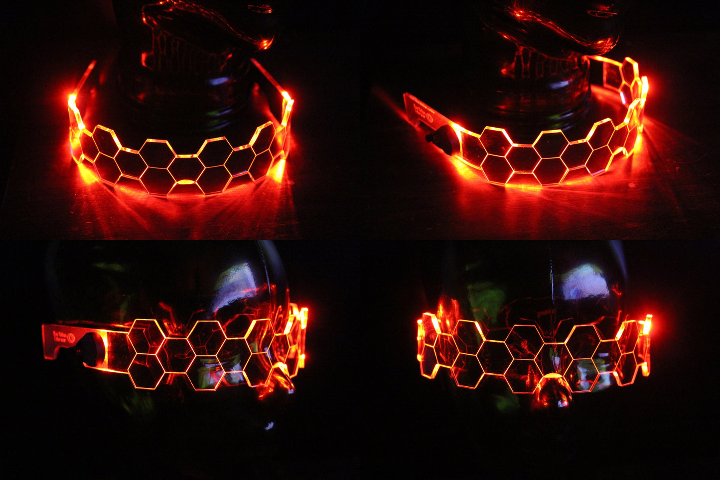 Hive Shield slim Clear **choose your led colour**The original Illuminated Cyberpunk Cyber goth visor