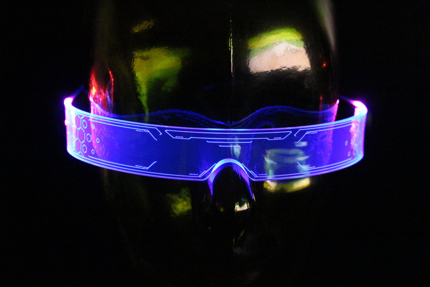 Warchief Stealth vaporwave Neon Blue/pink The original Illuminated Cyberpunk Cyber goth visor