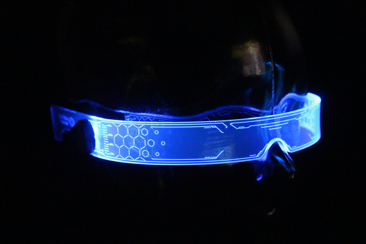 Warchief Stealth Neon Blue The original Illuminated Cyberpunk Cyber goth visor