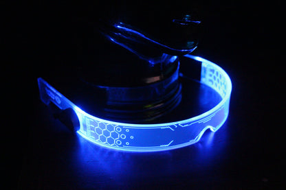 Warchief Stealth Neon Blue The original Illuminated Cyberpunk Cyber goth visor