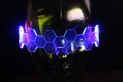 Hive Shield Slim vaporwave Neon Blue/pink The original Illuminated Cyberpunk Cyber goth visor