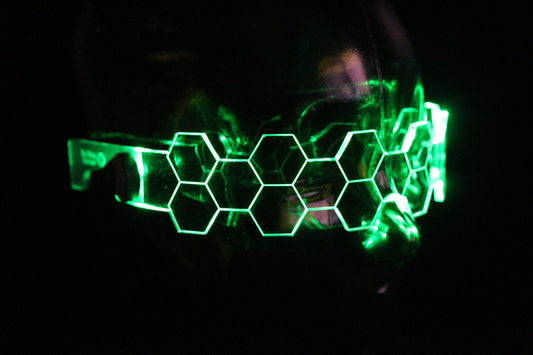Hive Shield slim Clear **choose your led colour**The original Illuminated Cyberpunk Cyber goth visor