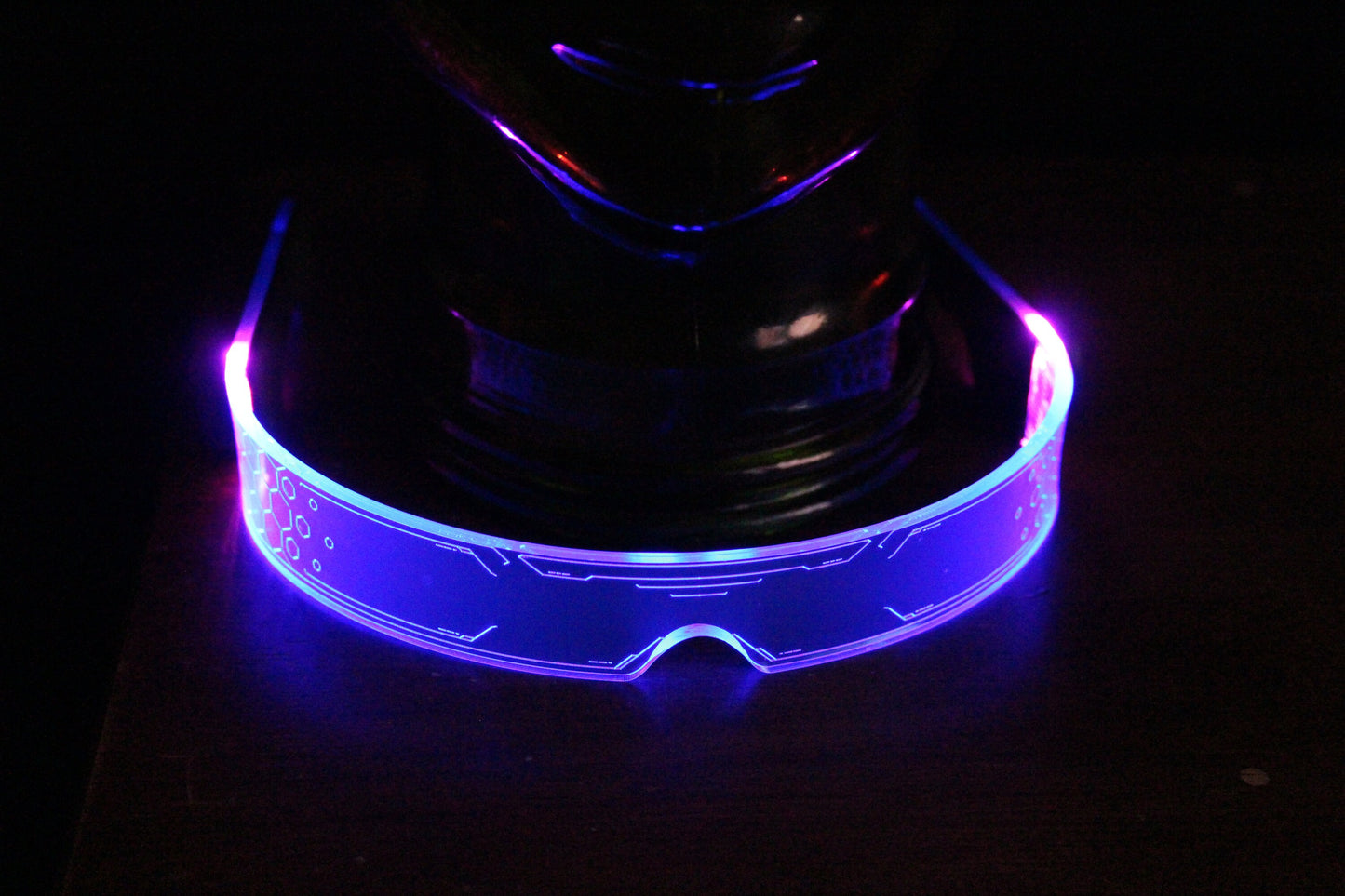 Warchief Stealth vaporwave Neon Blue/pink The original Illuminated Cyberpunk Cyber goth visor