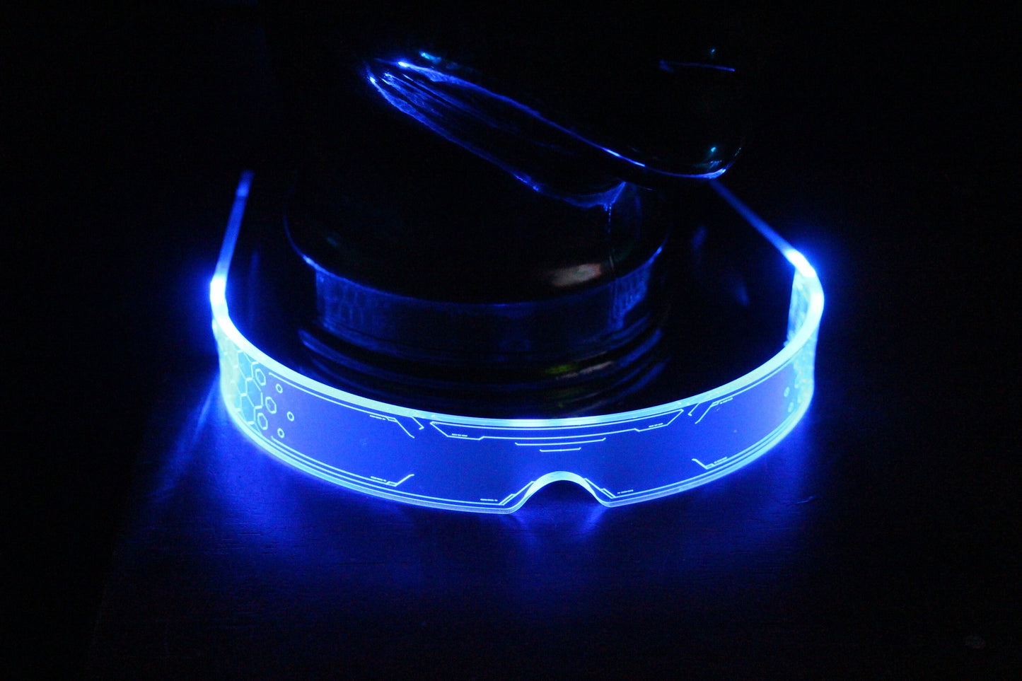 Warchief Stealth Neon Blue The original Illuminated Cyberpunk Cyber goth visor