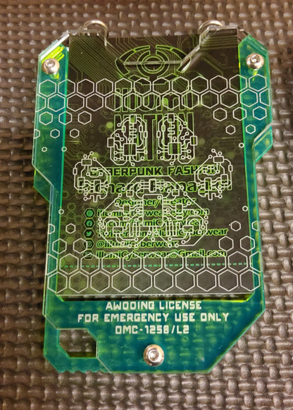 Cyberpunk Circuit Awooing license keycard style card ID holder