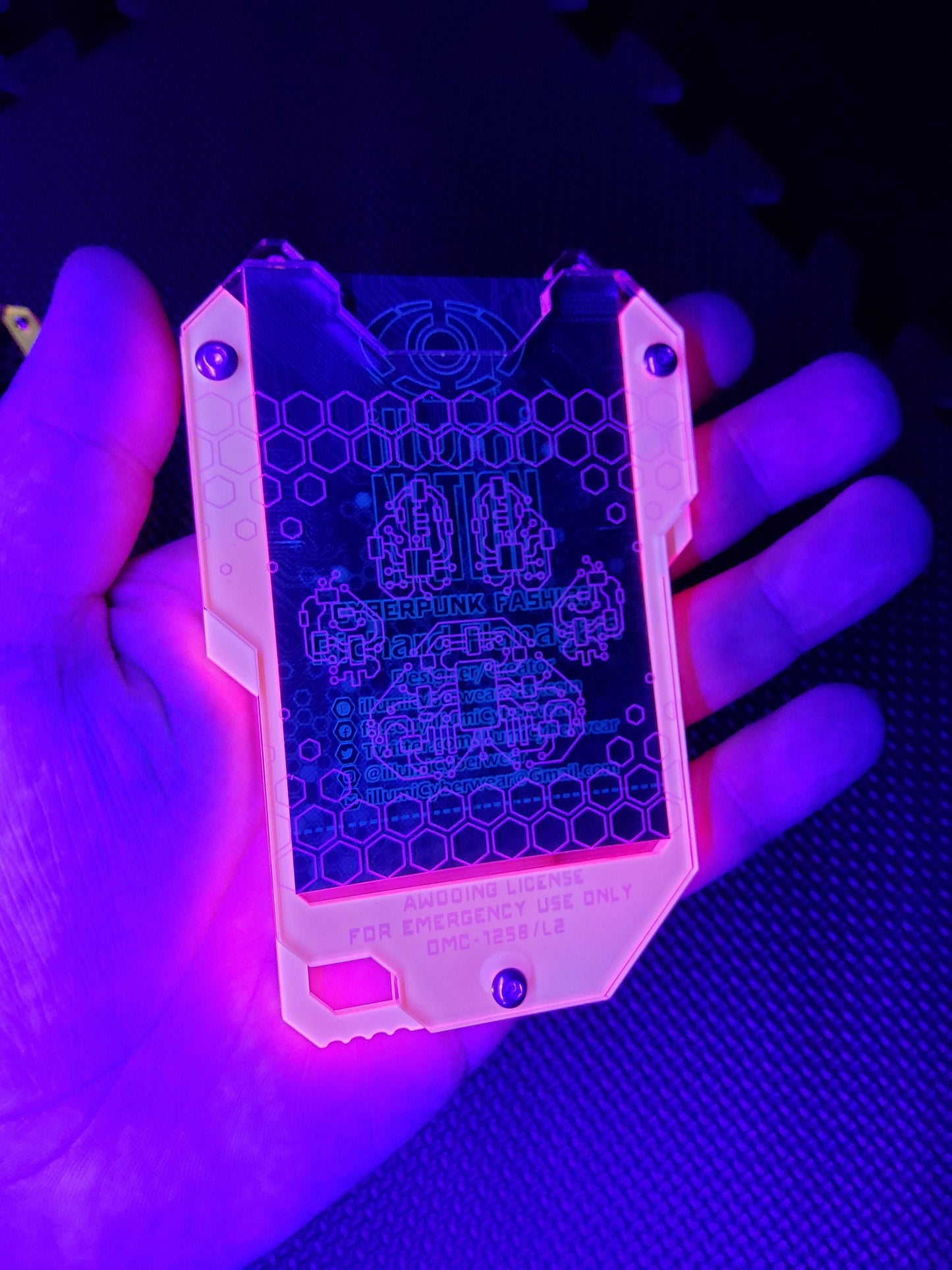 Cyberpunk Circuit Awooing license keycard style card ID holder