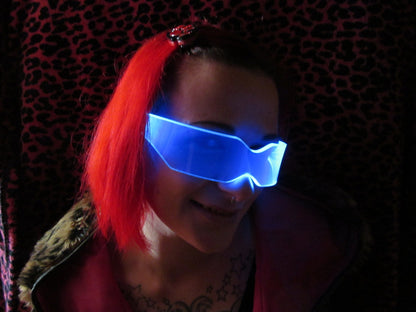 The Original Illuminated Cyberpunk Cyber goth visor V2 Blue