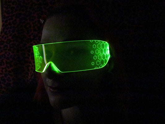 The original Illuminated Cyberpunk Cyber goth visor HEX neon green