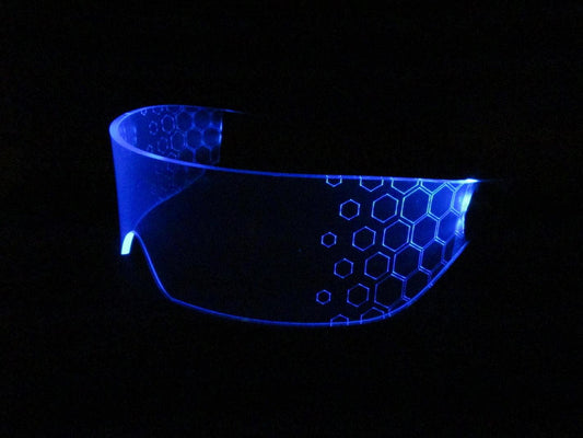 The original Illuminated Cyberpunk Cyber goth visor HEX neon blue