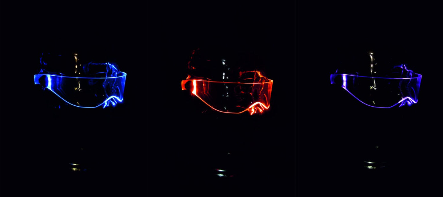 The Original Illuminated Cyberpunk Cyber goth visor Hex V3 visor *choose your own led color*
