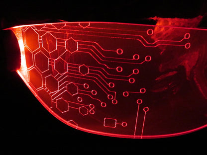 The Original Illuminated Cyberpunk Cyber goth visor V1 red circuit hex