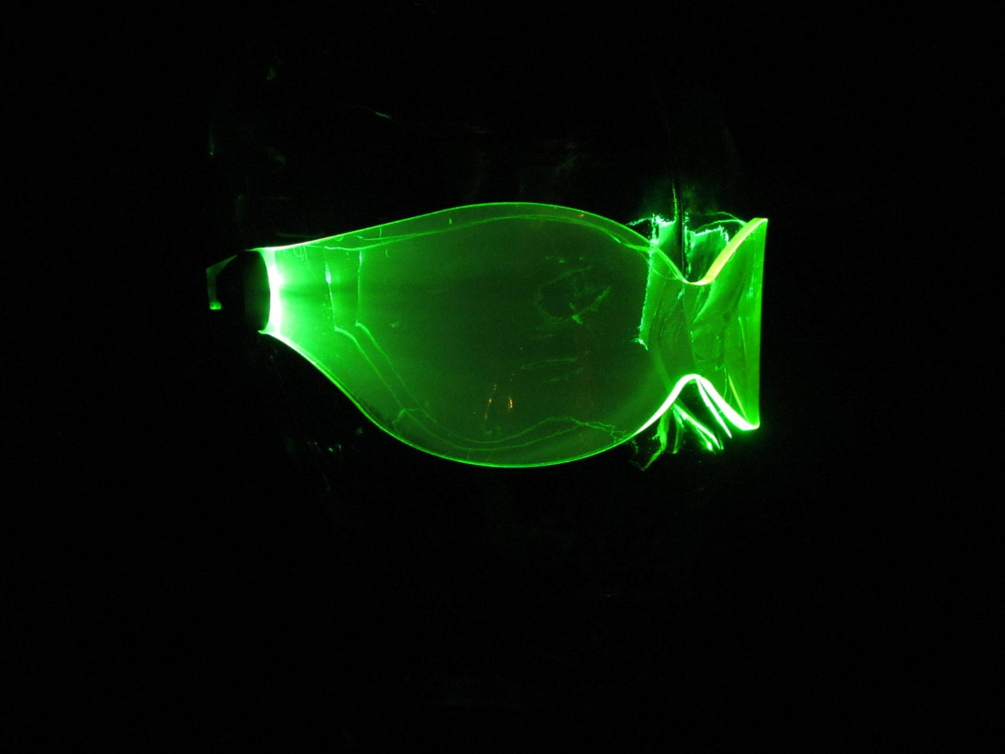 The original Illuminated Cyberpunk Cyber goth Bug visor neon green