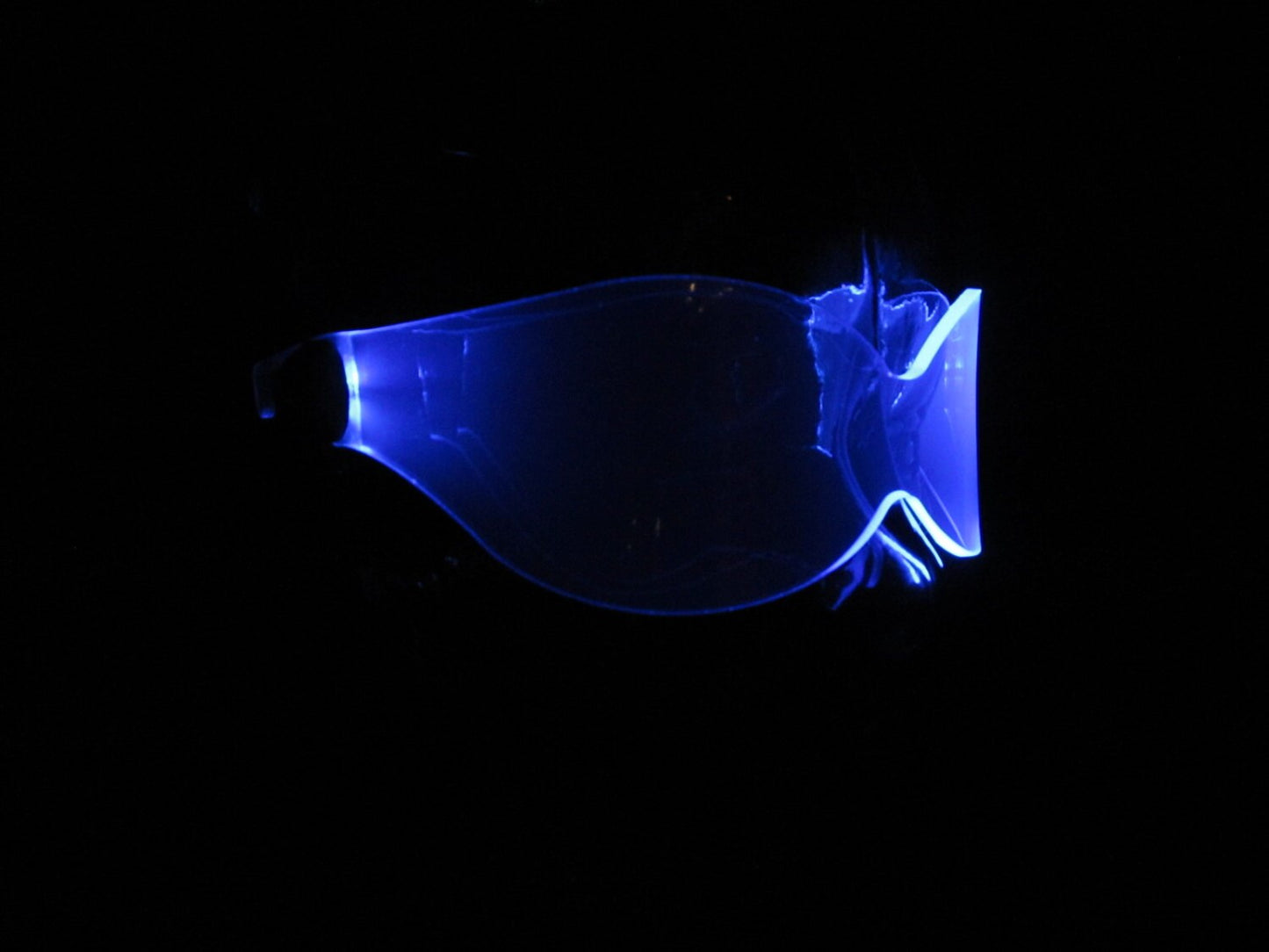 The original Illuminated Cyber goth Bug visor neon blue