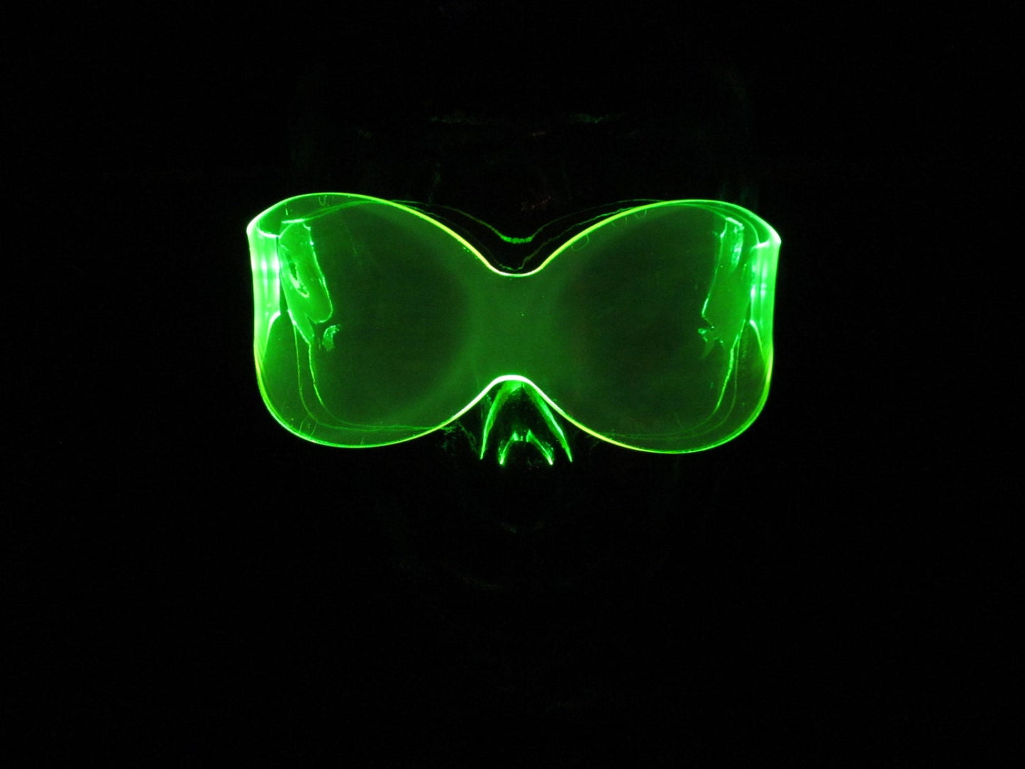 The original Illuminated Cyberpunk Cyber goth Bug visor neon green