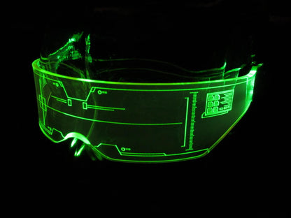 The original Illuminated Cyberpunk Cyber goth visor Citadel Neon Green