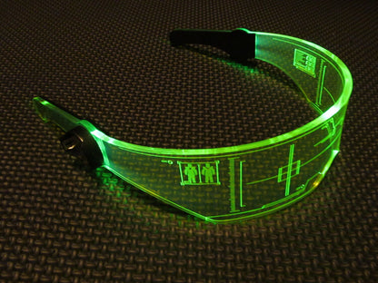 The original Illuminated Cyberpunk Cyber goth visor Citadel Neon Green