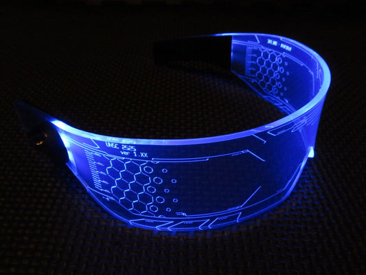 The original Illuminated Cyberpunk Cyber goth visor WARCHIEF  Blue