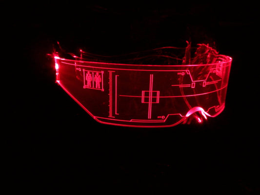 The original Illuminated Cyberpunk Cyber goth visor Citadel Neon Red