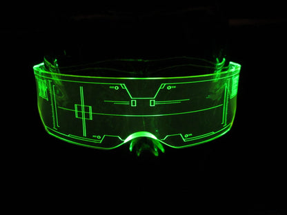 The original Illuminated Cyberpunk Cyber goth visor Citadel Neon Green