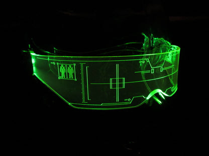 The original Illuminated Cyberpunk Cyber goth visor Citadel Neon Green